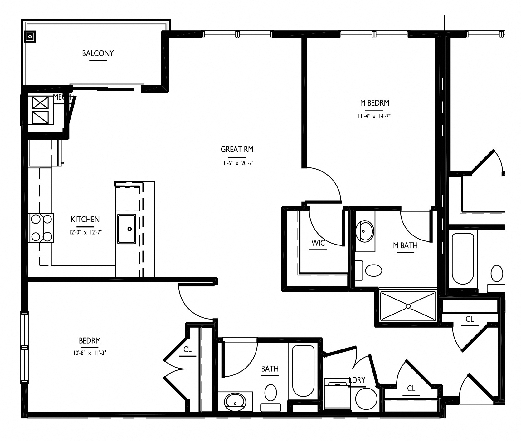floorplan of apartment 3312